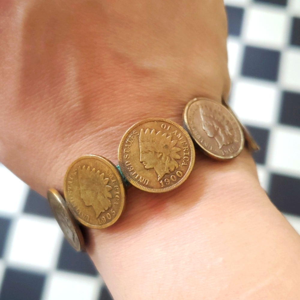 Vintage Indian Head Coin Bracelet
